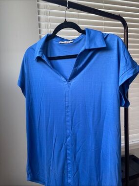 ViVi Bright Royal Blue Collared Top